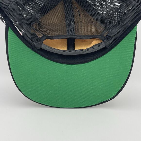 Vintage CAT Caterpillar Gold Leaf Patch Snapback Hat Tonkin Trucker Mesh Cap 80s - Picture 9 of 12